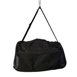 Duffle Bag Black Zipper Opening and Outside Pocket Large 22 x 12 x 12